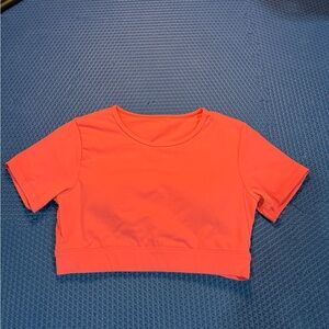 Coral Pink Cropped T-Shirt